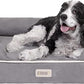 Friends Forever Large Dog Bed, Orthopedic Pet Sofa Memory Foam Mattress, Calming Dog Couch, Wall Rim Pillow, Water Resistant Liner, Washable Cover, Non-Slip Bottom, Chester, Large Grey