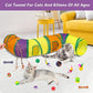 Retro Shaw Cat Toys Kitten Toys, Interactive Cat Tunnels Toy for Indoor Cats Kitty, Kitten Tube Tent Feather Wand Teaser Bell Fuzzy Ball Springs Mouse (33 Pcs Large Cat Tunnel Toys Set)