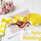 Printed Flower Nylon Webbing with Buckle 1 1/2 inch 6 Yards Yellow Heavy Duty Patterned Fabric Webbing Luggage Handle Jacquard Ribbon for Backpack Bags-Decorative Supplies-Clothing-Sewing-DIY Crafts