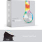 LilGadgets Connect+ Pro Kids Headphones with Mic and Cord, SharePort Technology, Over-Ear Foldable Headset, Volume Limit 93db, Wired Inline 3.5mm Jack for School - Tie Dye Rainbow Headphones for Kids
