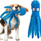 Alphatool Squeaky Dog Toys - Soft Plush Chew Crinkle Puppy Toys to Keep Them Busy, Octopus No Stuffing Interactive Essentials for Teething Small Medium Pets Dogs Gifts - 1pcs