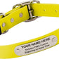 Biothane Custom Dog Collar – Waterproof, Stink-Proof Personalized Collar with Name & Phone Number – Durable, Many Sizes and Colors – Assembled in USA (Bright Yellow)