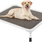 Veehoo Chew Proof Elevated Dog Bed - Cooling Raised Pet Cot - Silver Aluminum Frame and Durable Textilene Mesh Fabric, Unique Designed No-Slip Feet for Indoor or Outdoor Use, Brown, Medium, CWC2003