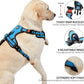 NESTROAD No Pull Dog Harness,Adjustable Oxford Dog Vest Harness with Leash,Reflective No-Choke Pet Harness with Easy Control Soft Handle for Large Dogs(X-Large,Blue)
