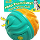 Dog Ball for Aggressive Chewers - Interactive Dog Toy Balls Fun Squeaky Sound to Keep Them Busy, Durable for Small Medium Large Breeds, Rubber Pet Chew Toys, As Seen on TV, Orange & Blue