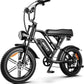 V9-G60 Peak 1500W Ebike, 48V 20Ah(960WH) Removable Battery, 72Miles &32MPH,20" Fat Tire Dirt Bike,7 Speed Gears,Dual Shock Absorber, Adults Electric Bike for Mountains, Snow, Sand, Road