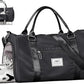 FIORETTO Womens Gym Tote Duffle Bag with Wet Pocket & Shoe Compartment, Sports Duffel Overnight Weekender Hospital Workout Carry on Bag for Girls, Ideal for Travel, Swimming, Dance, Ballet Black