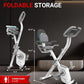 HARISON Folding Exercise Bike 350 LBS Capacity, 5 in 1 Bluetooth Stationary Bikes for Home with 16-Level Resistance and Arm Resistance Bands, Magnetic X-Bike with LCD Monitor & Back Support (HR-X3LWhite)