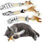 Snowlove 3-Pack Cute Catnip Feather Toys with Silvervine Rope & Bells
