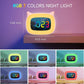Cute Cat Ear Alarm Clock with RGB 7 Color Night Light & 18 Ringtones,Rechargeable Clock for Kids Bedroom,LED Colorful Digital Display,Bedside Clock for Boys,Girls Birthday Presents(Pink)