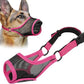 LUCKYPAW Dog Muzzle, Mesh Muzzle for Large Medium Small Dogs, Soft Mouth Guard for Biting Chewing, Breathable Mouth Guard with Adjustable Strap for Training(Hot Pink, XL(Snout:11"-12.25"))