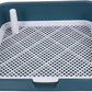 Fabater Dog Potty Toilet Training Tray, Portable Multifunctional Mesh Puppy Training Toilet Pad Holder with Bafflel for Small Dogs Puppies (Peacock Blue)