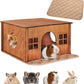 Guinea Pig Houses and Hideouts, Hamster House Hideout, Wooden Small Animal House with Windows, Large Guinea Pig Hideout Castle for Hamsters Small Bunny Chinchillas Playing Hiding
