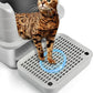 Cat Litter Box Ramp Mat with Filter Function, Cat Step Pedal Stool for Self-Cleaning Litter Box, Easy to Clean, Ideal for Kitten & Elderly Cats (Light Grey)
