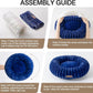 MEWOOFUN Donut Dog Beds for Small Dog, Calming Bed Round Cute Puppy Bed with Non-Slip Bottom, Fluffy Washable Pet Bed for Puppy and Kitten (Navy Blue, XS (20x20x6))