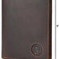 Polare Luxury RFID Blocking Leather Passport Holder Travel Wallet For Men and Women (Dark Brown with AirTag Slot)