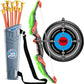 TEMI Bow and Arrow Set for Kids - Archery Toy Set - LED Light Up with Suction Cup Arrows, Target & Quiver, Indoor and Outdoor Toys for Children Boys Girls