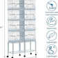 Lot-4 Breeding Bird Cage, Parrot Cage, Stackable Center Divided Breeder,Seperate Removable Tray, Removable Divider, Lockable Caster, for Birds and Finch