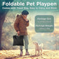 Foldable Pet Kitten Playpen, Waterproof Portable Pet Cat Dog Playpen Kennel Tent for Small Dog Cat, Removable Shade Cover, Come with Free Carrying Case, Indoor Outdoor Use for Small Animals, BlackTeal