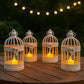 Vela Lanterns Bird Cage Decor Candle Holder Lantern Decorative Wedding Table Centerpiece Decorations, White, Small, Set of 4