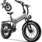 Folding Electric Bike for Adults, 20'' 1500W Peak Fat Tire Ebike, Up to 70 Miles 30+MPH Electric Mountain Bike with 52V 20AH Removable Battery, Dual Suspension, 7-Speed,UL Certified