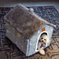 Scnbom Dog House Indoor Puppy Cave Cat Nest Kennel Pet Bed Portable Memory Sponge Foldable Houses with Cushion (Grey, XL:Size fits 18kg/40lbs (Pets))