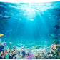 Underwater World Tapestry Blue Ocean Wall Hanging Under the Sea Coral Reef Wall Tapestry Tropical Fish Tank Undersea Tapestries Marine Wall Art for Bedroom Living Room Dorm Decor 118''x98''