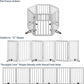 Dog Gates for Doorways Extra Wide 110inches (9ft), Wooden Freestanding Pet Gates for Dogs with 4 Support Stands, Foldable Gates for Dogs Indoor