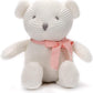 100% Organic Cotton Baby Stuffed Animals White Teddy Bear for Newborn 6.5"