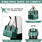 BAGLHER Dog Travel Bag for Supplies - Double-Layer Airline Approved Weekend Pet Travel Organizer Set for Dog and Cat Tote with 2 Pet Food Containers and 2 Collapsible Silicone Bowls Green