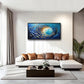 Extra Large Framed Abstract Ocean Fish Wall Art,Oversized Blue Sea Nautical Fish Wall Decor Pictures for Living Room,Canvas Print Painting Modern Artwork Bedroom Office Bathroom Home Decor 60L x30W