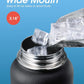 Water Bottle 40 oz Insulated with Straw&Brush, Coolflask Vaccum Stainless Steel Metal 3 Lids Water Flask for Sports, Gym or Office, Keep Cold 48H Hot 24H, Magic Black