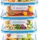Snapware Total Solutions (5-Pack, 4 Cup) Glass Food Storage Containers Set, Airtight & Leakproof Locking BPA-Free Lids, Freezer Dishwasher Microwave Safe