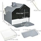 PawHut Hooded Cat Litter Box with Kitty Litter Mat, Kitty Litter Pan with Odor Control, Easy-Clean Pull-Out Drawer, Handle, Scoop, Gray