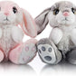 My OLi Bunny Stuffed Animal Pack of 2 Plush Rabbit 7in Stuffed Bunny with Floppy Ear Bedtime Friend Soft Toy Gifts for Girls Boys Kids, Gray & Pink