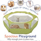 Pawaboo Small Animals Playpen, Waterproof Small Pet Cage Tent with Zippered Cover, Portable Outdoor Yard Fence with 3 Metal Rod for Chick/Kitten/Puppy/Guinea Pig/Rabbits/Hamster/Chinchillas,Green