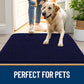 OLANLY Dog Door Mat Set 2-Piece 24x16, Absorbs Moisture and Dirt, Absorbent Non-Slip Washable Doormat, Quick Dry Chenille Mud Mat for Dogs, Entry Indoor Entryway Carpet for Inside Floor, Navy Blue