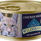 Blue Buffalo Wilderness High Protein Grain Free, Natural Mature Pate Wet Cat Food, Chicken 5.5-oz cans (Pack of 24)