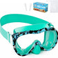 Kids Swim Goggles with Nose Cover, 180° Panoramic Snorkel Mask with Anti-Fog & Anti-Leak Design, Comfort Fabric Strap UV Protection Lens for Boys Girls Ages 3-15