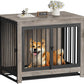 Dog Crate Furniture, Dog Crate End Table for Medium and Large Dogs,Wooden Cage Kennel Furniture Indoor, Modern Dog Crate with Multi-Purpose Removable Tray, Double-Doors Dog Furniture