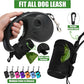 2 Pack Dog Poop Bag Holder for Leash Attachment - Waste Bag Dispenser for Leash - Fits Any Dog Leash - Portable Set with Hand Free Holder Metal Carrier, Black Round Shape