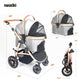 3 in 1 Pet Stroller - Stroller for Small to Medium Dogs and Cats up to 55 lbs, with Detachable Carrier/Car Seat, Foldable and Lightweight, Detachable Cushion + Cup Holder (Gray)