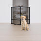 Full Metal Freestanding Dog Gate with Door, 32''Height Foldable Pet Dog Fence for Indoor & Outdoor, 2 Panels Extra Wide Free Standing TallDog Gates for Doorways,House,Stairs,Porch,Deck,Yard