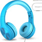LilGadgets Connect+ Pro Wired Kids Headphones for School w/Microphone, Volume Limiting & Noise Reduction Over-Ear Headset with Cord, SharePort Technology & SoftTouch Padding, Blue Headphones for Kids