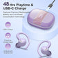 Wireless Earbuds Bluetooth 5.3 Headphones Sports, 48Hrs Playtime Bluetooth Earbuds with CVC 8.0 Mic, Stereo Bass Over Ear Bud with Earhooks, LED Display, IP7 Waterproof Earphon for Running Purple