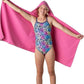Flow Hydro Sport Towel - Microfiber Quick Dry Swimming Towels for Swim, Pool, Triathlon, and Other Water Sports in Medium, Large, Extra Large, and Hooded Sizes (Pink, Large w/Hood)
