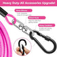 Dog Tie Out Cable 15FT-500Lbs,Heavy Duty Dog Leads&Tether for Yard with Swivel Hook,Small Large Dogs Leash Line for Outside,Rust Chew Proof Dogs Run Cable for Outdoor Camping (Pink, 15FT)