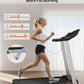 Folding Treadmill with Incline, 3.0 HP Quiet Treadmills for Home, 350 lbs Weight Capacity & 7.6 MPH, Incline Treadmill with Pulse Sensor and Bluetooth Speaker, Wide Belt, App, LED Display