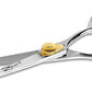 Sharf Dog Grooming Scissors, Gold Touch 6.5 Inch Straight Professional Dog Grooming Shear with Safety Round Tip