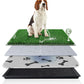 Dog Grass Pad with Tray Large 34’’×23’’, Ultra-Absorbent Artificial Grass Pad for Dogs Potty Grass Hemmed Edge for Indoor Potty Training, Reusable Dogs Pee Pads, Dog Litter Box for Balcony